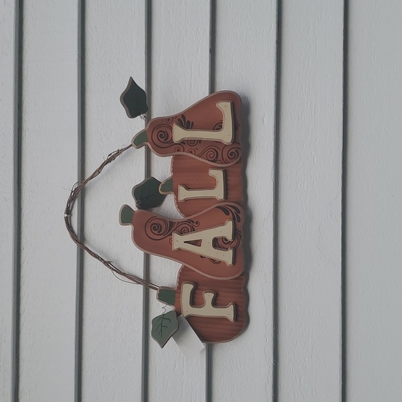 NWT Wooden Pumpkin and Gourd Fall Hanger Sign - Picture 1 of 10